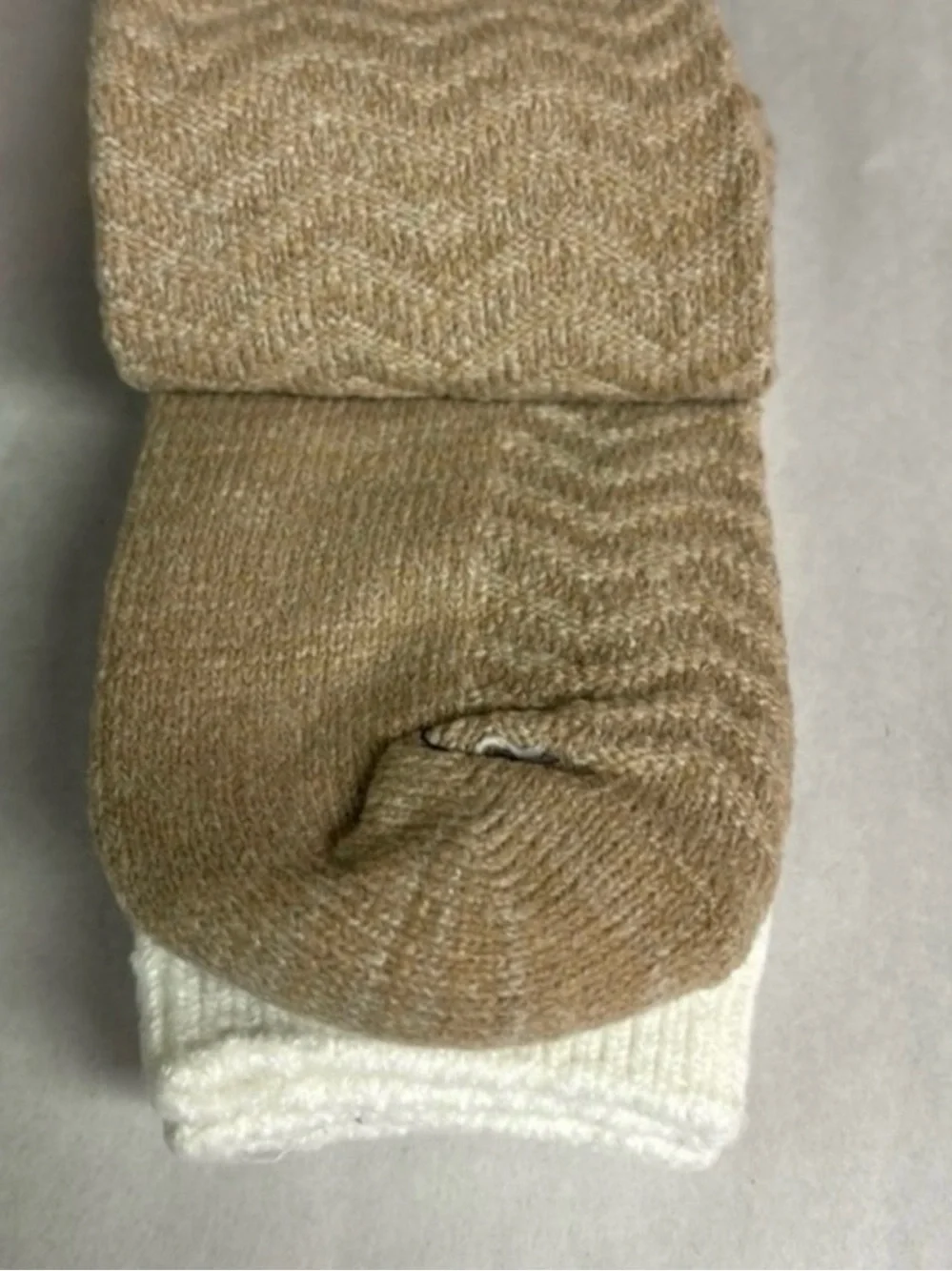 New Cuddl Duds Socks Women’s 2 Pack Tan & Ivory Soft Leg Layering Crew Casual